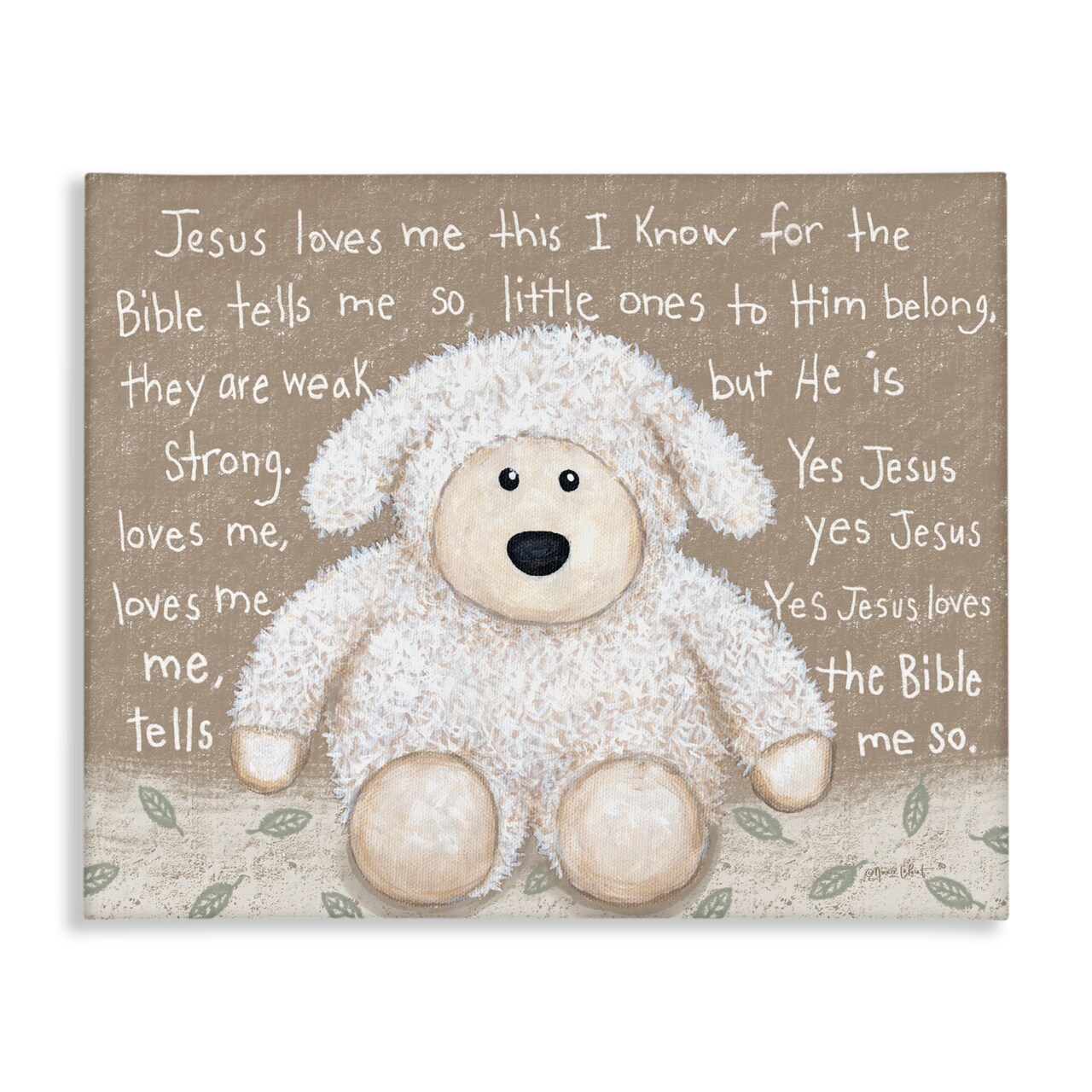 Stupell Industries Jesus Loves Me Little Lamb Canvas, design by Annie LaPoint